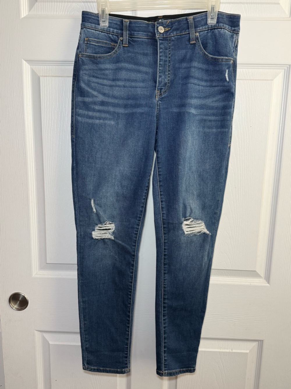 LuLaRoe Magic Waistband Women's Skinny Distressed Blue Jeans